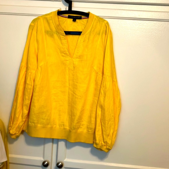 Tommy Hilfiger blouse 100% linen size L - Picture 1 of 14